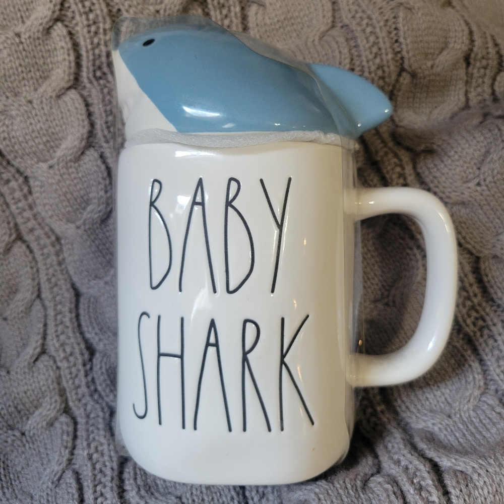 Rae Dunn Baby Shark Mug - Blue and White